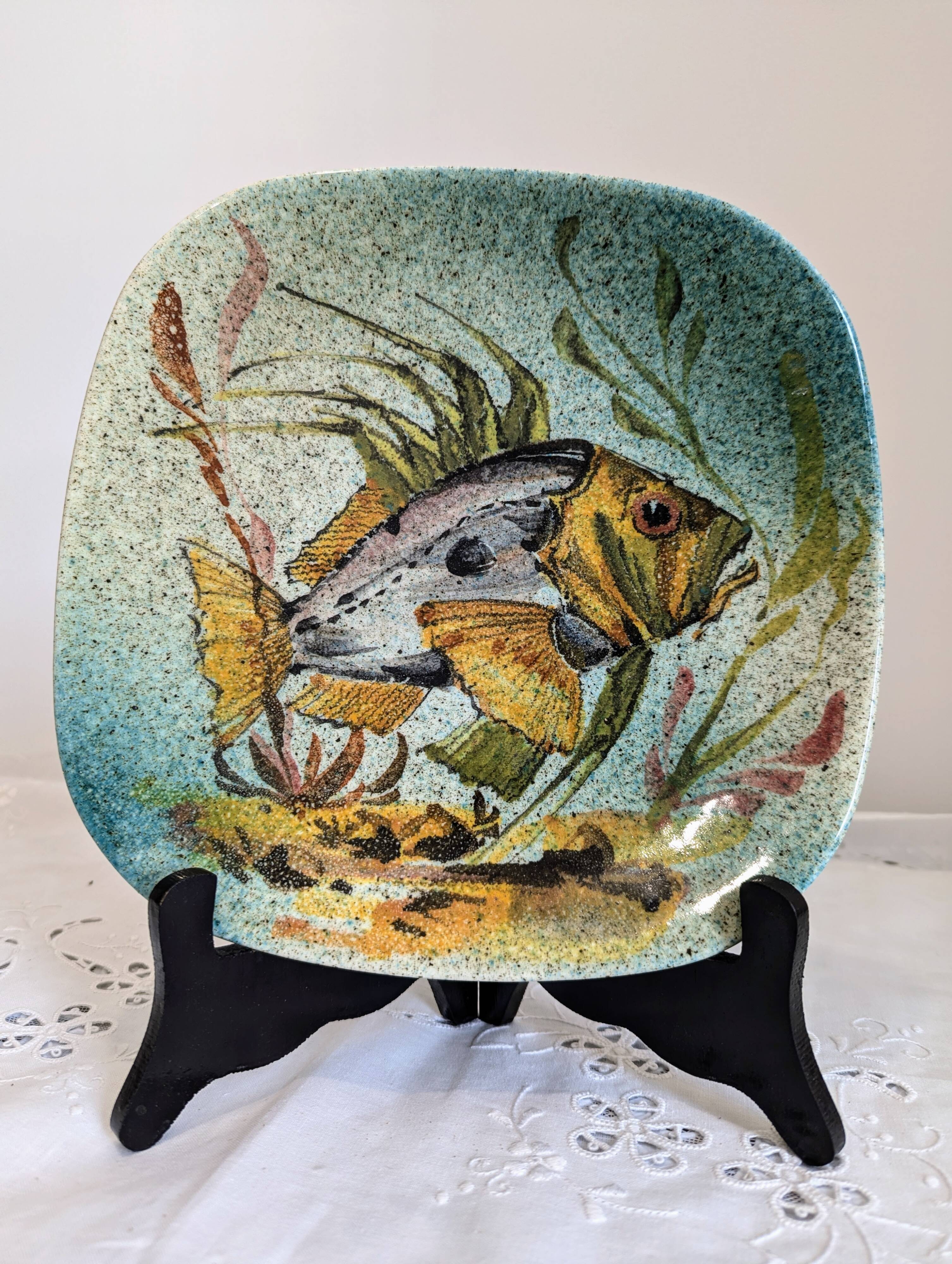 Hand-painted fish plate