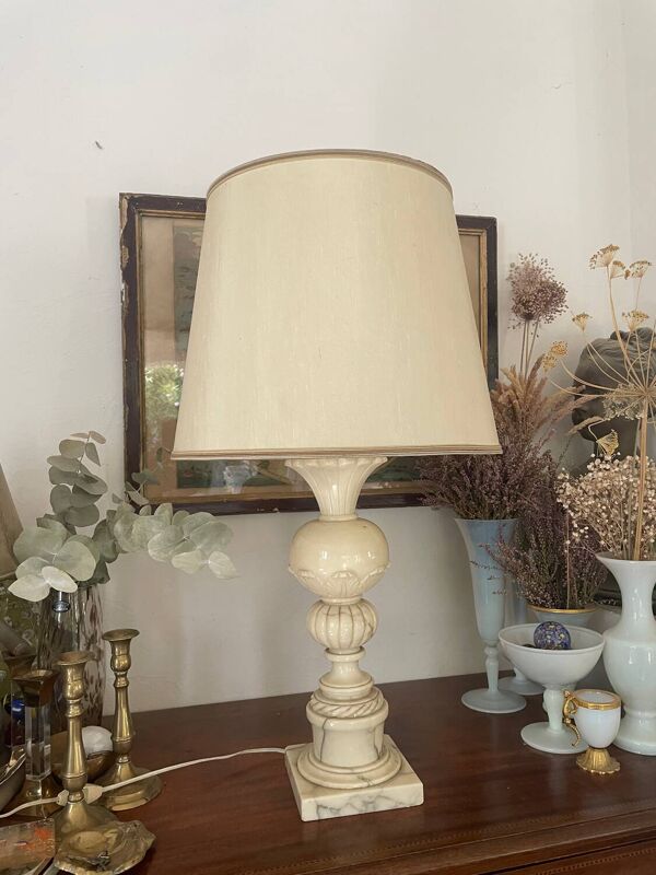 Pied de lampe balustre  en marbre 44,5cm