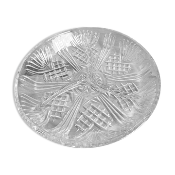 Chiseled glass serving dish