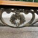 Neo-classical entrance console in wrought iron and solid oak H70 cm 1970