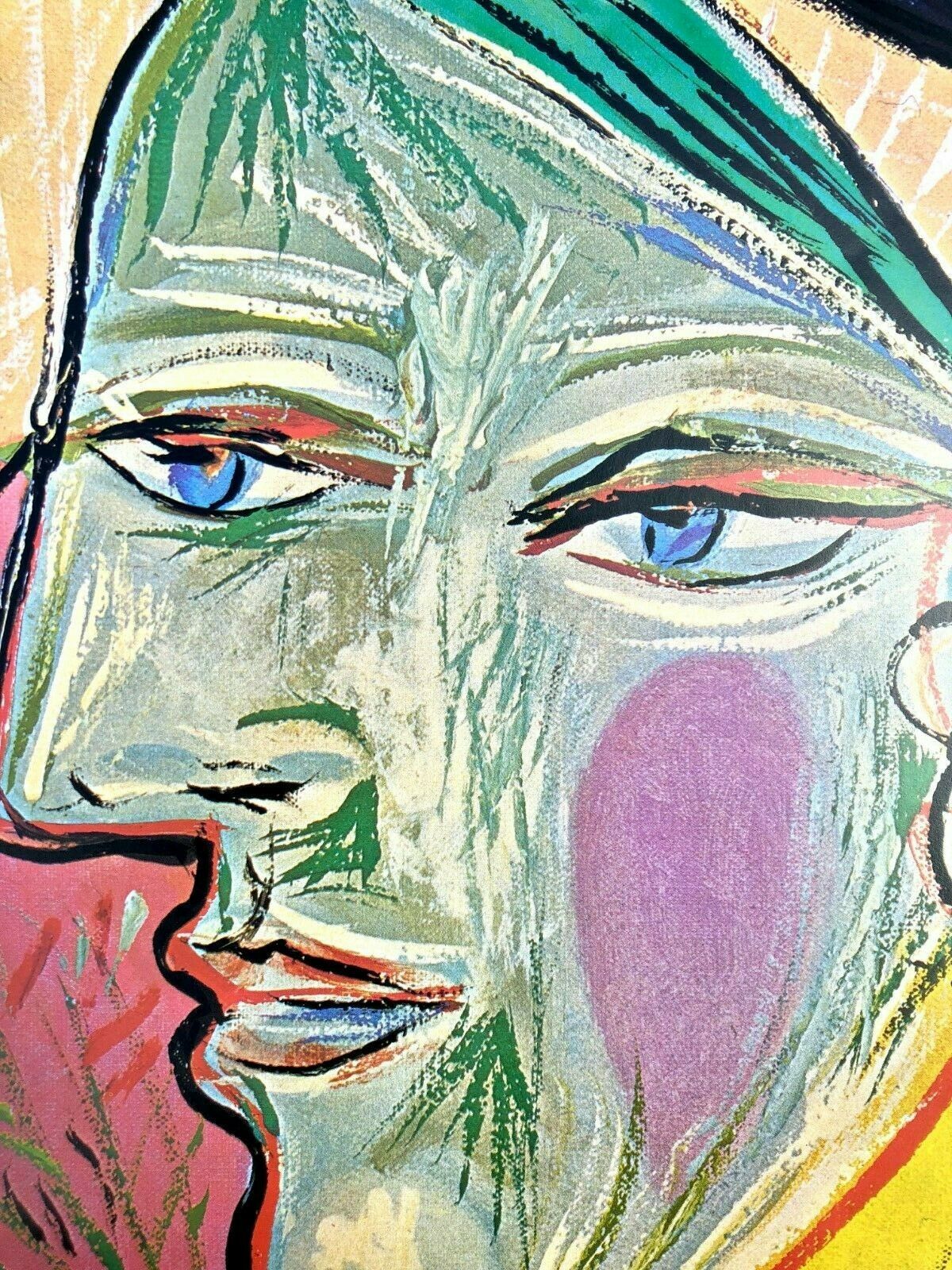 Pablo Picasso 1980 Large Vintage Offset Lithograph From A Painting