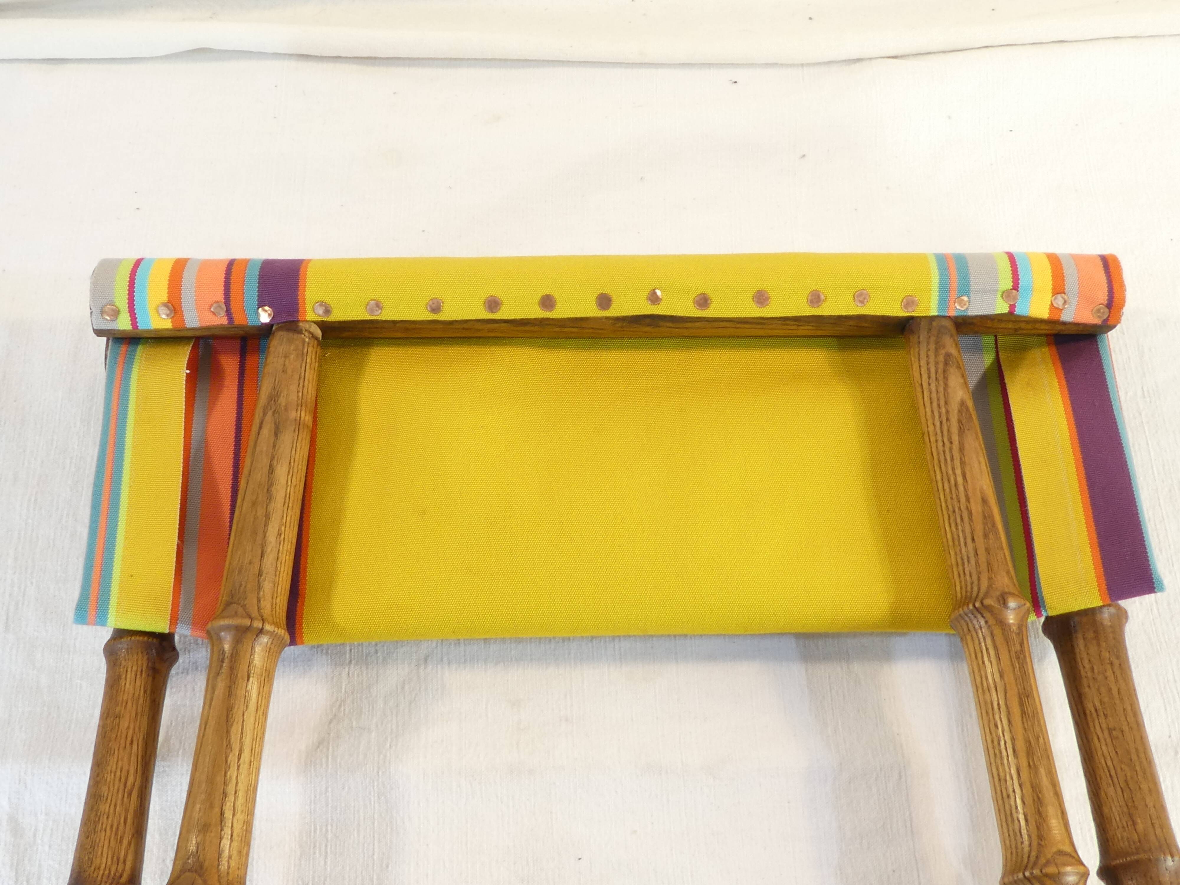 Old folding seat or foot rest picnic campsite