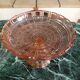 Coupe sur pied ancienne en verre rose portieux – vintage / art déco