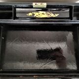 Burgauté writer with gilding, decorations painted with flowers, Napoleon III era