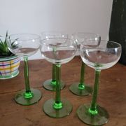Lot de 5 verres à pied vin blanc d'Alsace