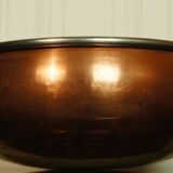 Copper cauldron with golden bronze bull heads