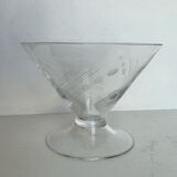 Set of 6 engraved glass cuts