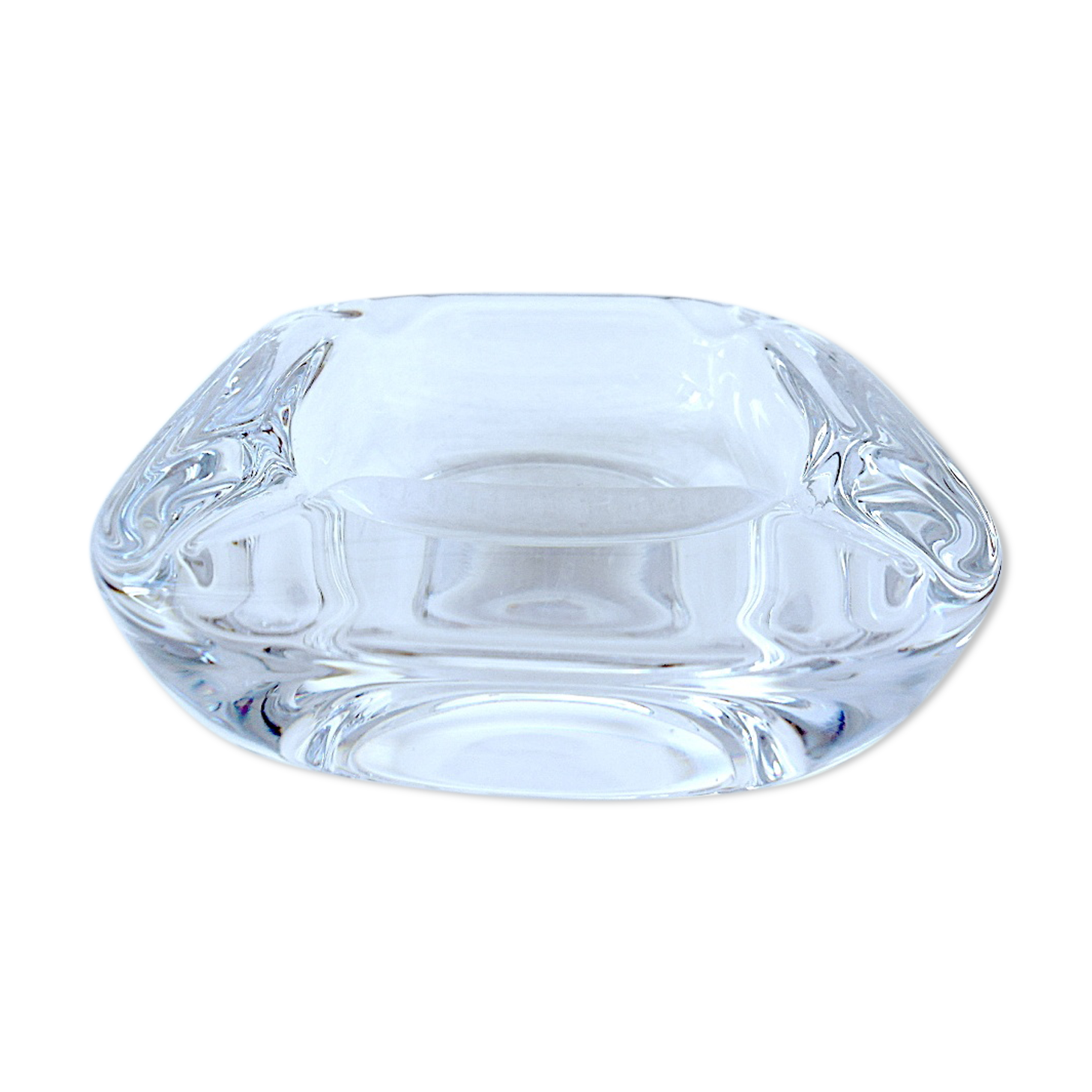 Small square ashtray vintage Crystal Vannes le Chatel