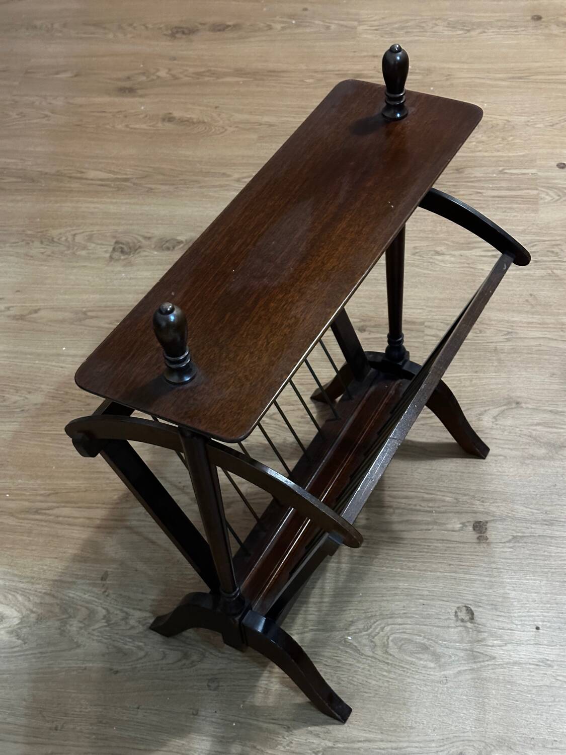 Vintage wooden magazine rack - 1950s-1960s