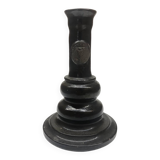 Black ceramic candlestick and escutcheon