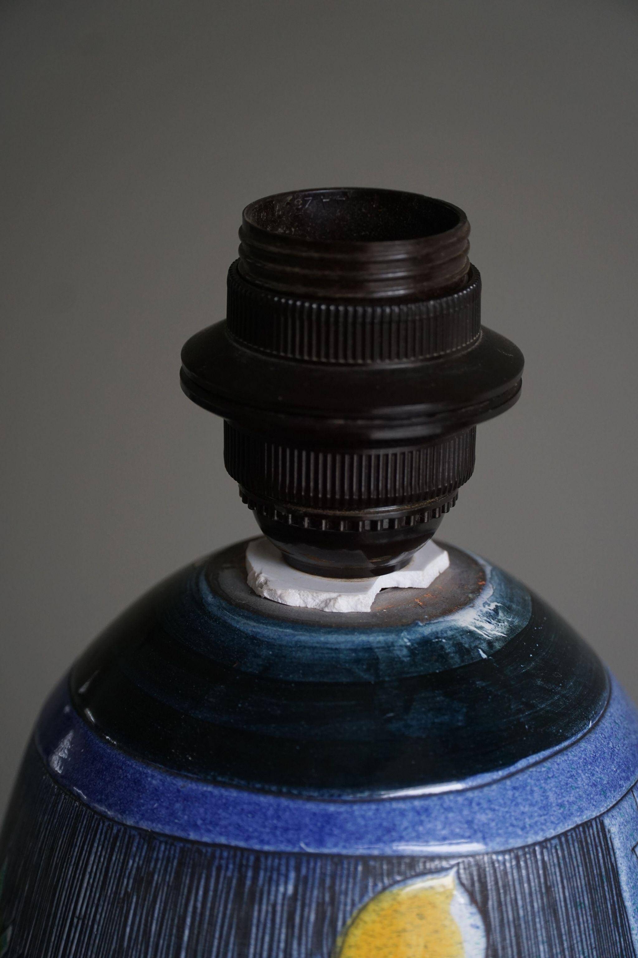 Marian Zawadzki "Oryx" Floor Lamp Unique, Tilgmans Ceramic, Sweden, Dated 1963