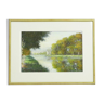 Pastel depicting a landscape by the water by Gregory Davies