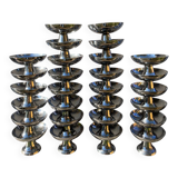28 coupelles en inox 1970 signé Guy Degrenne