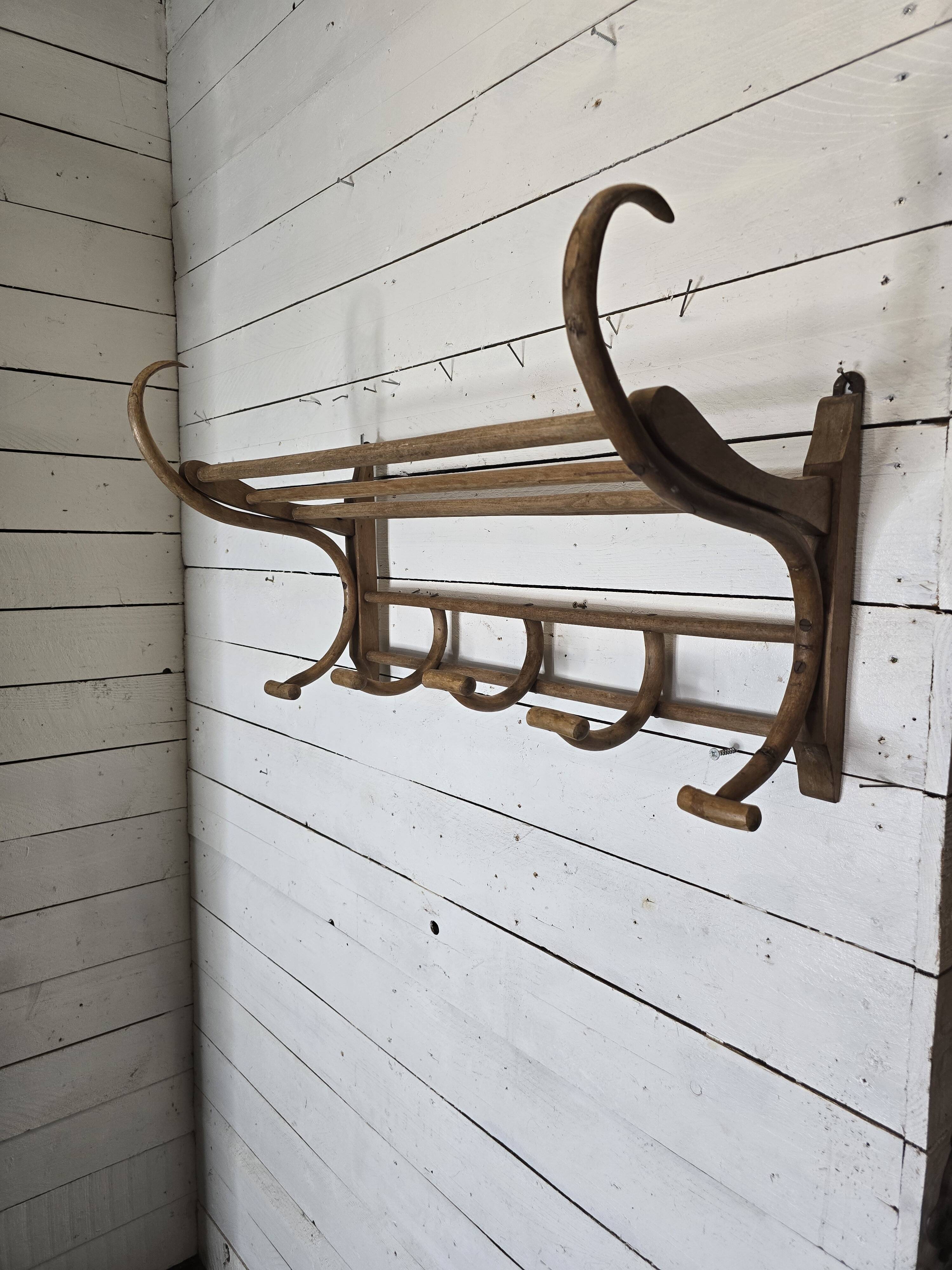 Old curved wooden coat rack