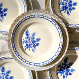 10 Mismatched Porcelain Plates ~ White Gold Porcelain Plates ~ LIMOGES Plates ~ Dishes