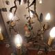 Chandelier cage décor birds and flowers in Meissen porcelain