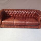 Chesterfield brown sofa 3-seater