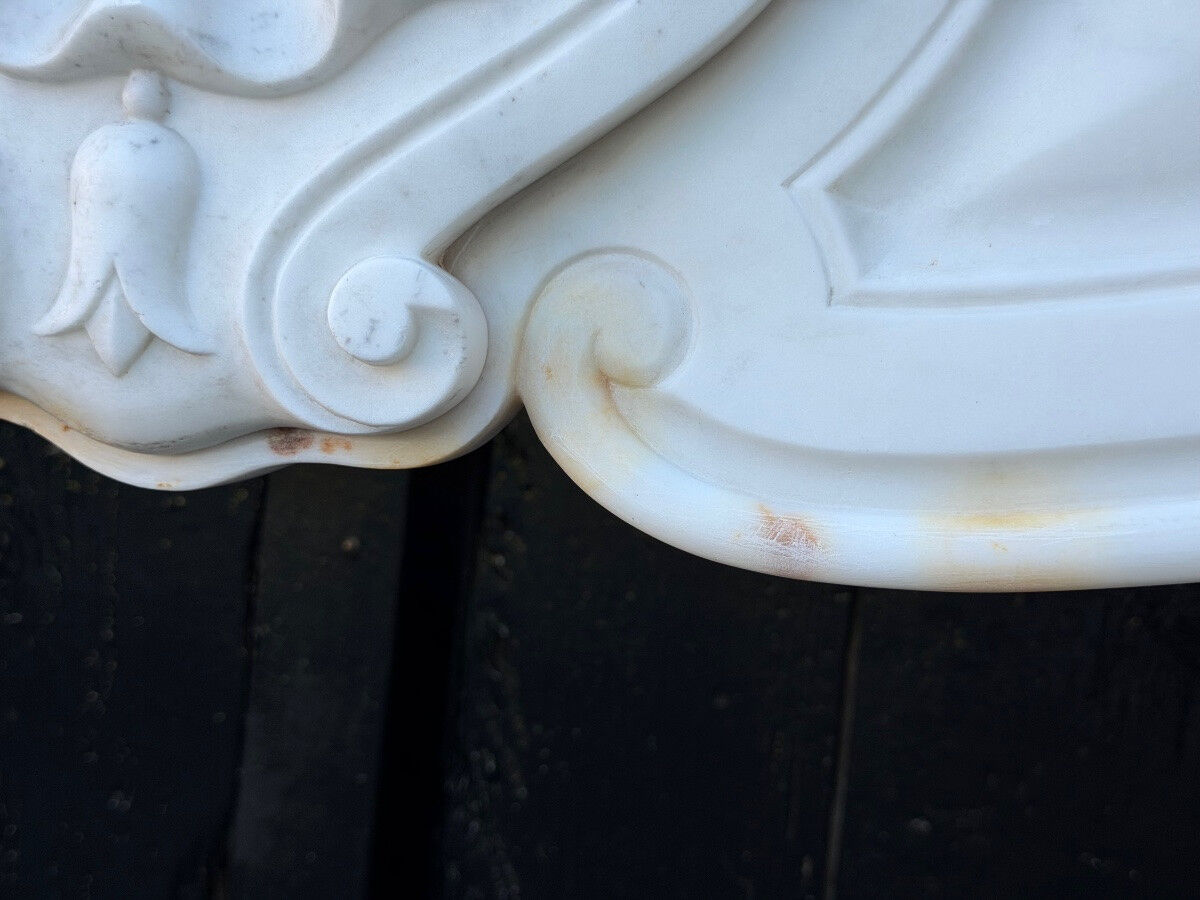 Louis XV style fireplace in Carrara marble, around 1900.