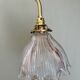 Elbow wall lamp with vintage holophane glass shade