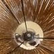 Brutalist style lamp, raw wood and rope