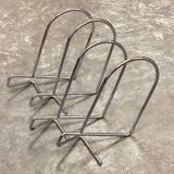4 chrome wire metal Bookends made of wire metal, Kajsa & Nisse Strinning for String