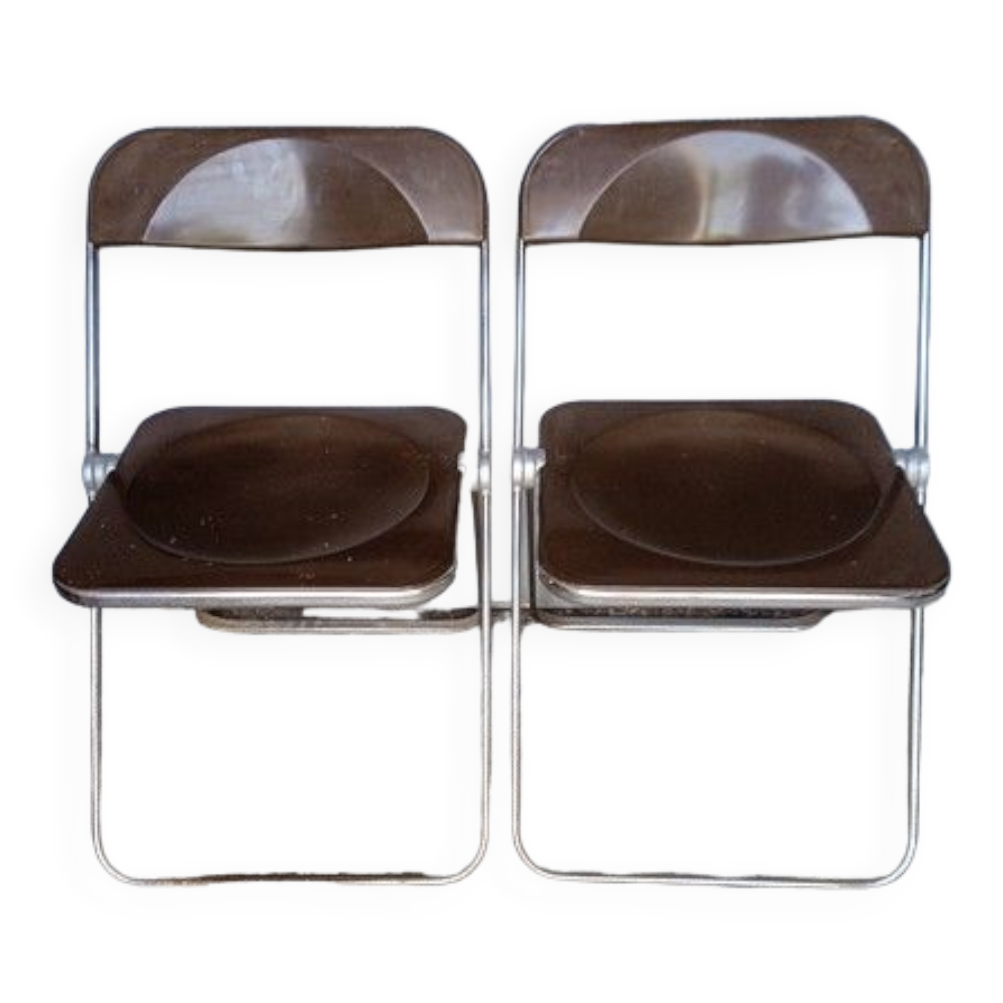 Pair 2 Piretti chairs / plia castelli signed