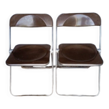 Pair 2 Piretti chairs / plia castelli signed