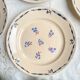 8 assiettes plates porcelaine vintage K&G Luneville "Flore" 1950s petites fleurs bleues