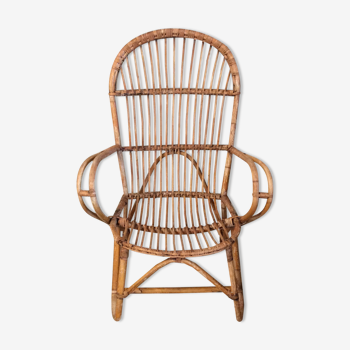 Vintage bamboo rattan chair 1970