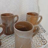 6 stoneware mugs / cups / tankards