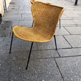 Pair of wicker armchairs, 1950s