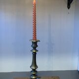 Large vintage golden brass candle holder