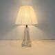Vintage daum france 1960 crystal lamp base with pleated shade