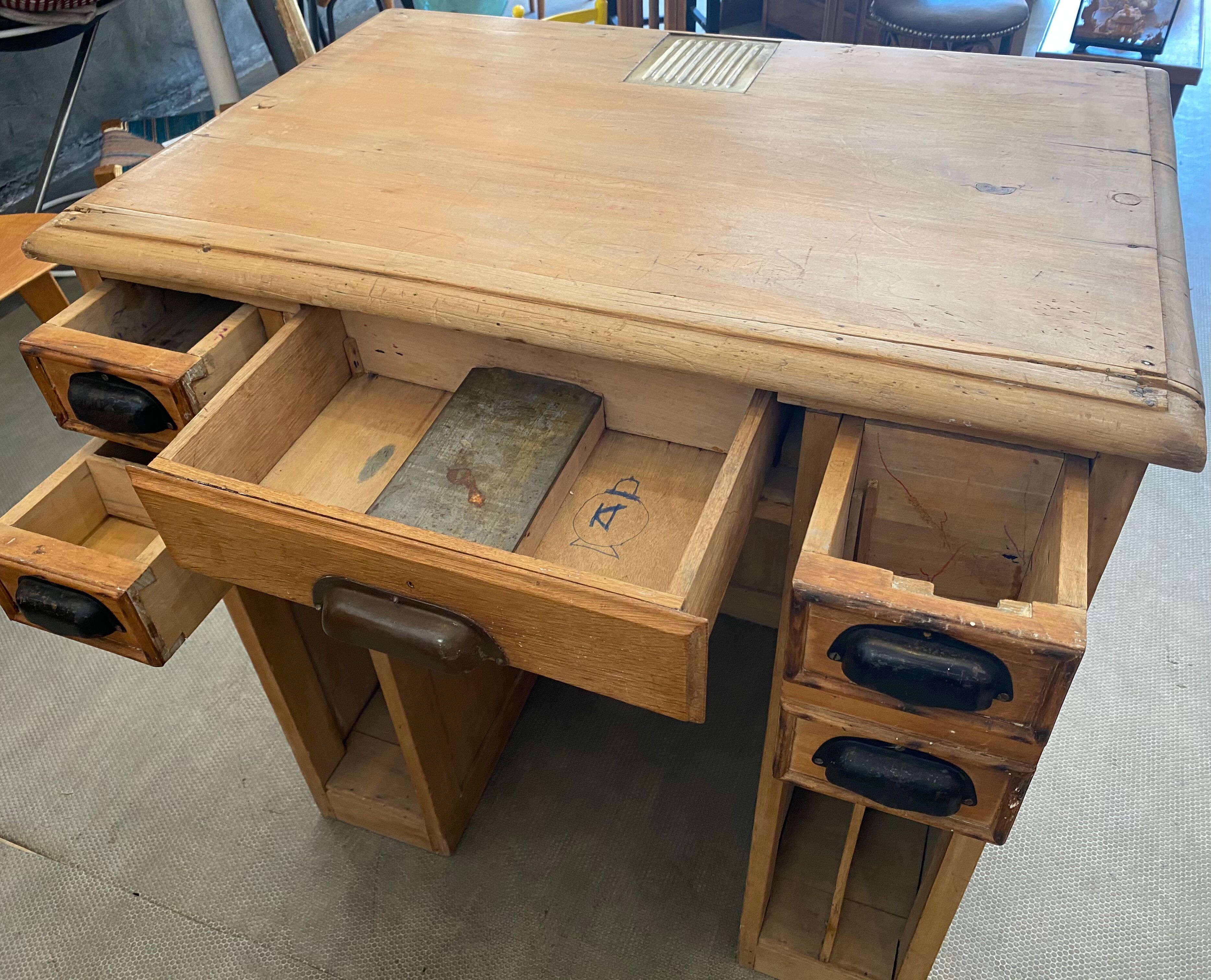 Vintage store checkout counter