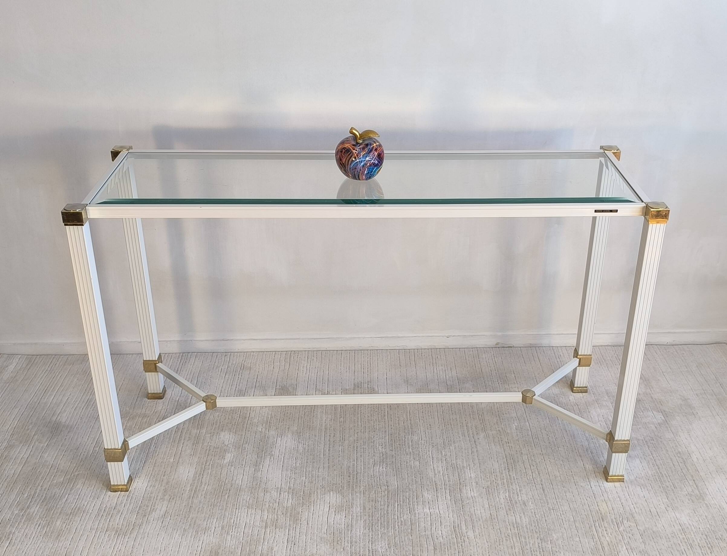 Iconique console à entretoise signée Pierre Vandel Paris