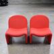 Pair of vintage red armchairs