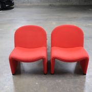 Paire de fauteuils rouge vintage