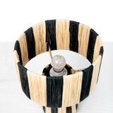 Black and white raffia lamp height 24,5cm