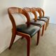 Lot 4 chairs in curved wood and leather design Baumann gondola model 60s vintage