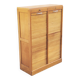 Curtained filing cabinet in golden blond oak 2 columns from the 1950s