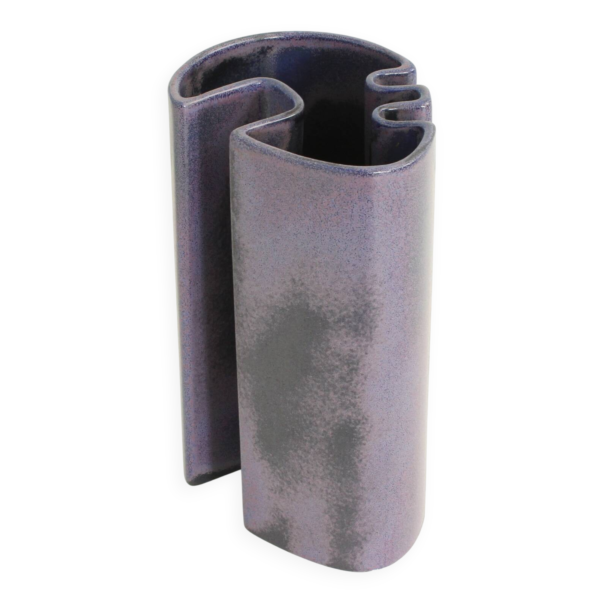 Multifaceted ceramic vase by Angelo Mangiarotti, Italy, 1968.