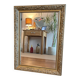 Miroir doré cadre ancien bois et stuc