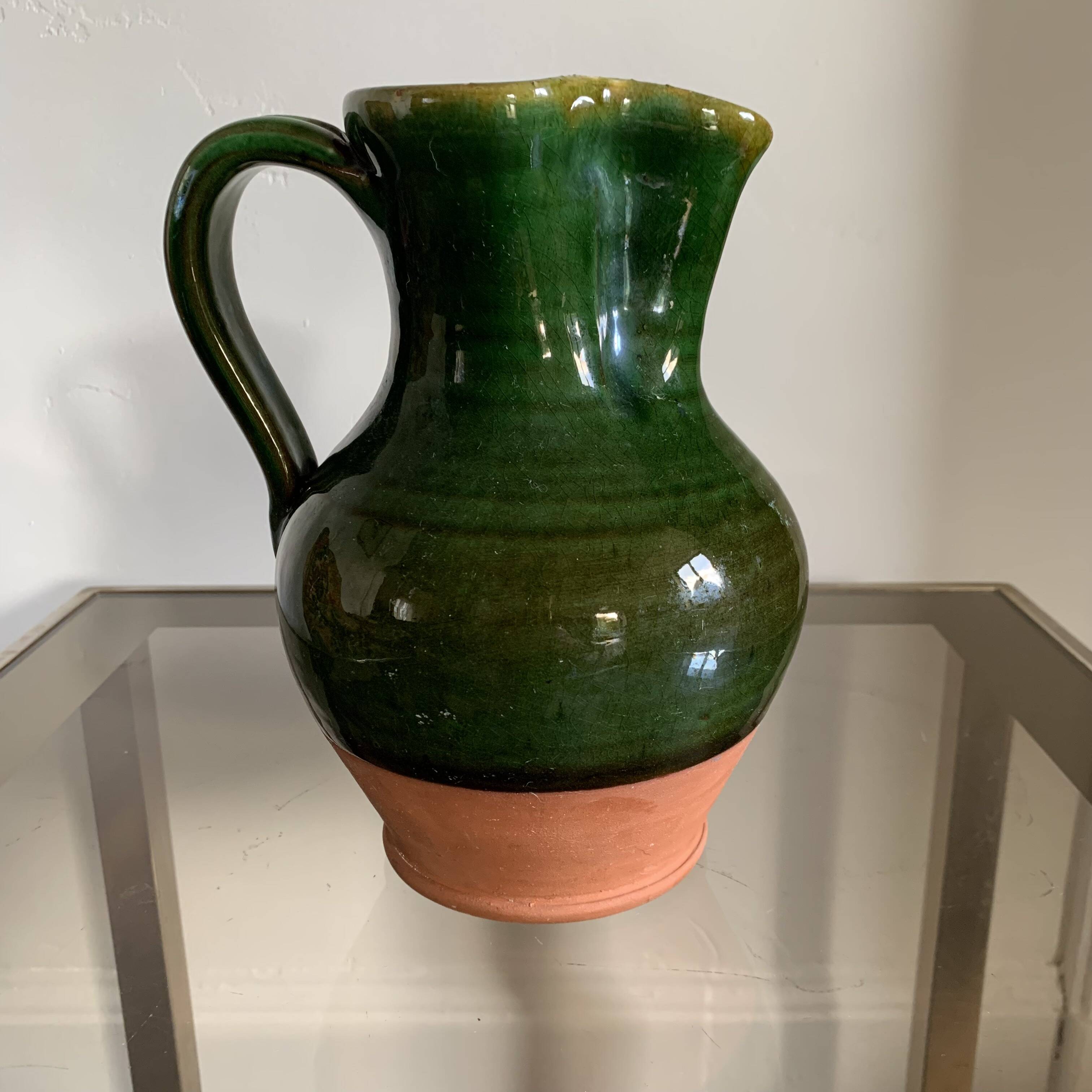 Enamelled terracotta carafe pitcher