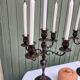 Pair of 5-light metal candlesticks