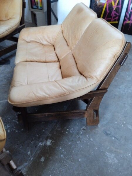 Brazilian living room sofa 2 armchairs Ep 1960 leather