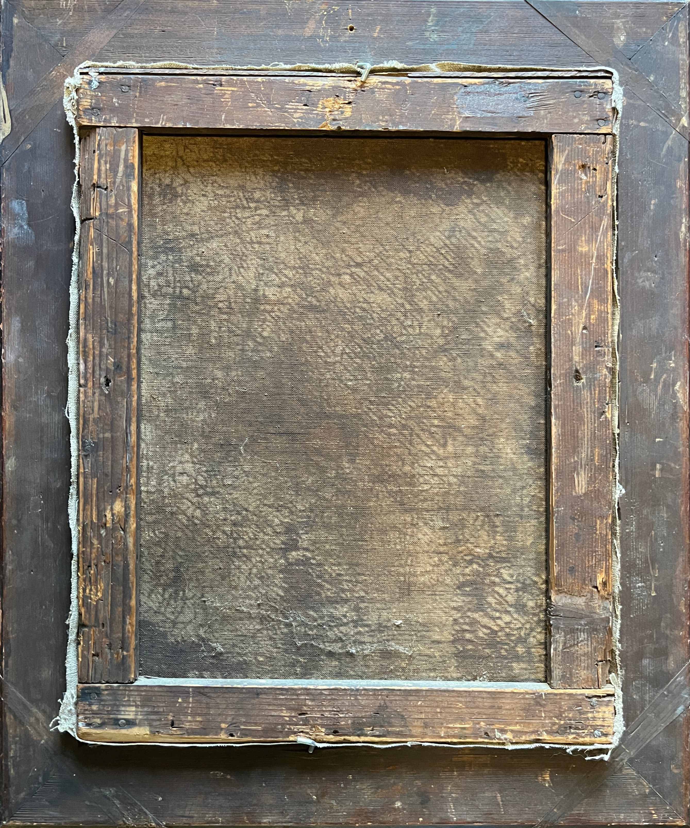 Tableau HST vers 1874 Jetée de fleur sur entablement signé + cadre