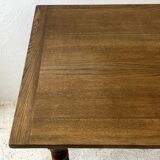 Antique desk table with turned legs in solid walnut