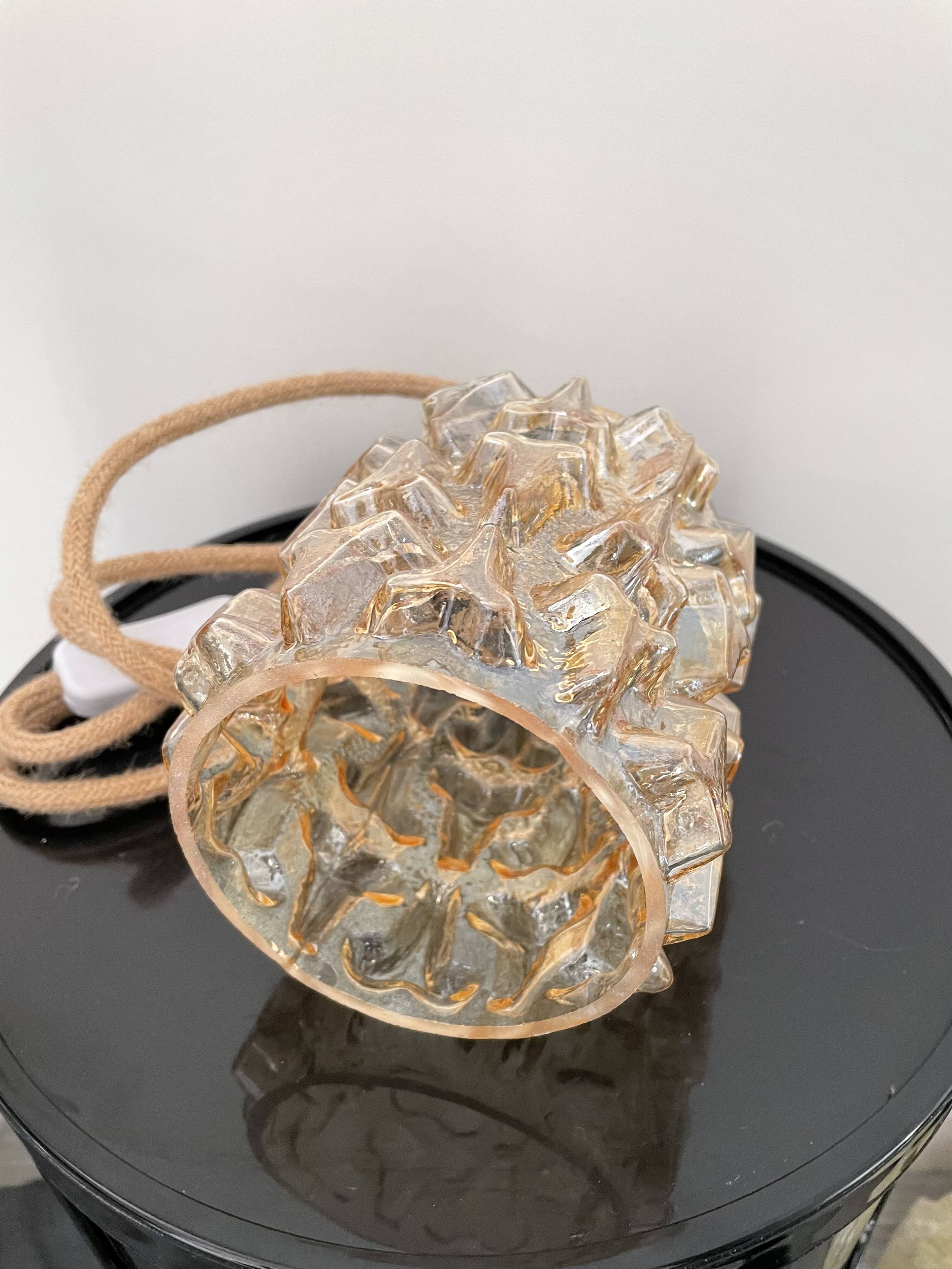 Vintage amber glass pendant lamp or pendant lamp