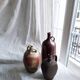 Large burgundy jar