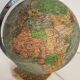 Vintage 1960 terrestrial globe glass Perrina marble world map - 28 cm